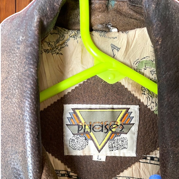 Vintage Phase 2 Men’s Bomber Jacket “100% Genuine Leather and Mapped Lining” - Picture 2 of 12